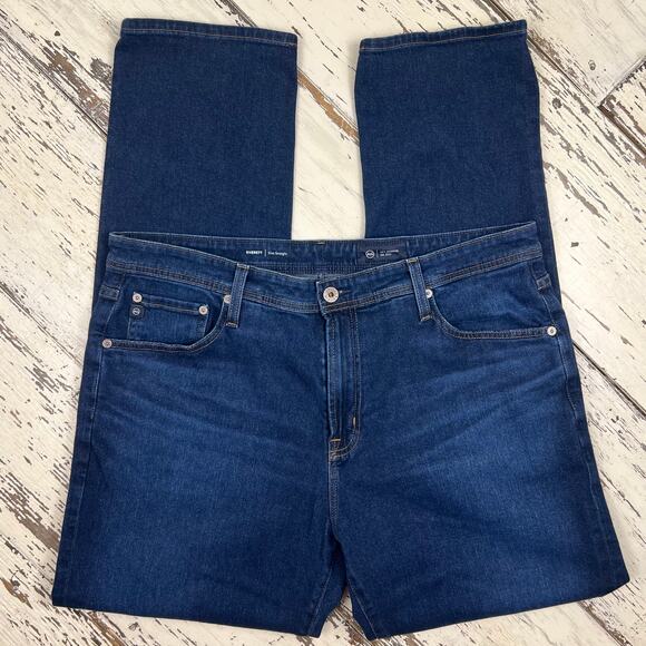 AG Adriano Goldschmied Everett Jeans men’s 38x32 Slim Straight Dark wash - Picture 3 of 7